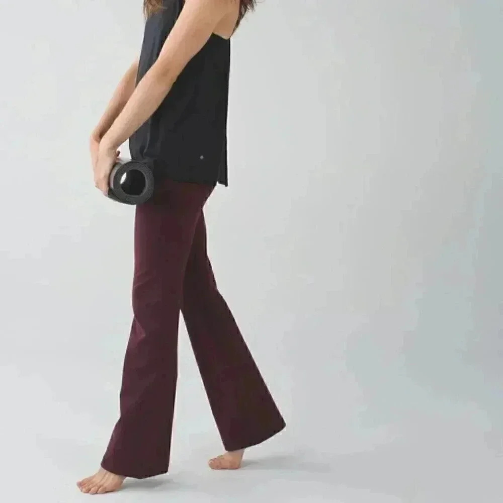 Lululemon Groove Tall Bordeau (purple) athletic casual lightweight yoga pant 12